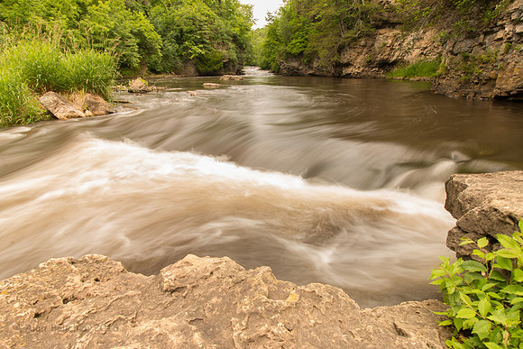 Wide View of River below the Footbridge