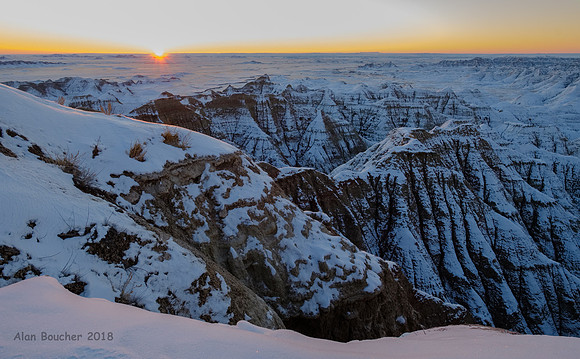 Sunrise over the Badlands